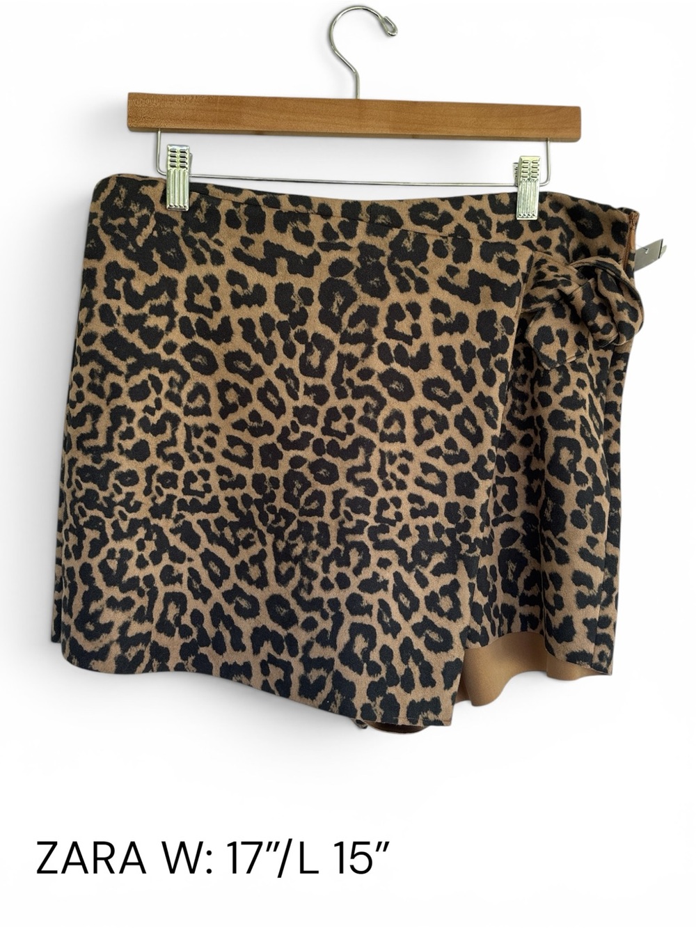 Zara Leopard Print Wrap Mini Skirt - Brown & Black